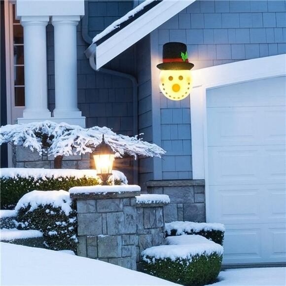 2 Pack Snowman Porch Light Covers Christmas Decorations with Elastic Band - Picture 2 of 7